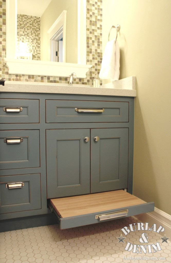 bathroom vanity with step stool