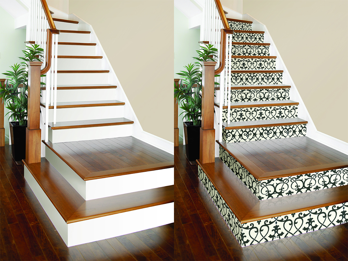 Revamp Any Set Of Stairs With This Simple Wallpaper Project! - Chicago 