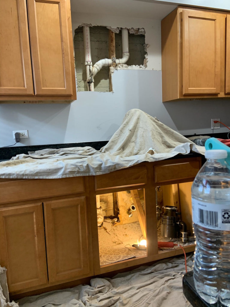 cabinet repair water damage