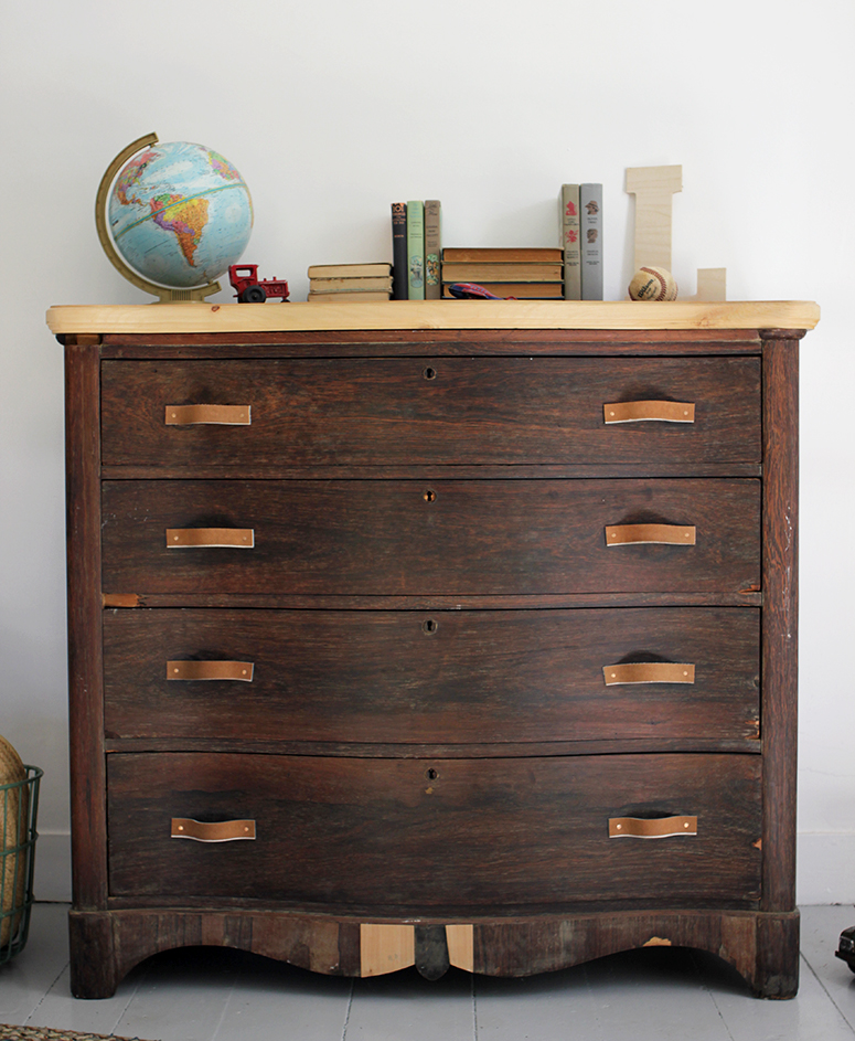 Dresser With Leather Belt Drawer Pulls, How To Add Drawer Pulls A Dresser