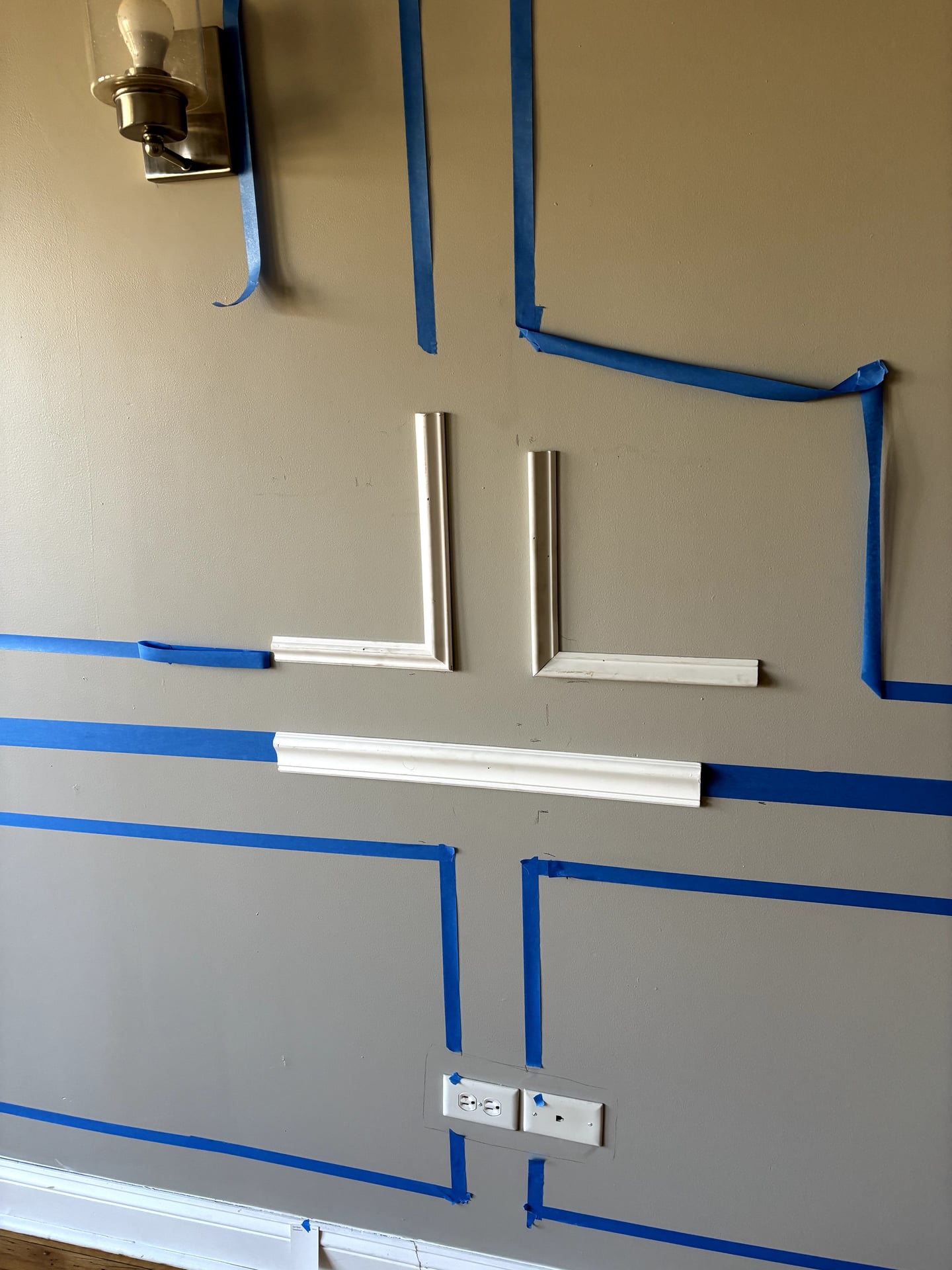 Paint-ready Finish for Picture Frame Wainscoting Installation in hyde